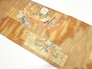 短冊重花鳥紋織り出し　袋帯